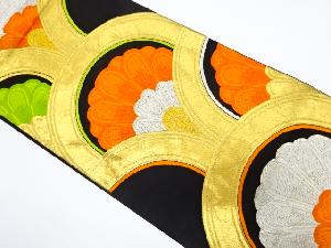 アンティーク 青海波に花模様織り出し袋帯(着用可)